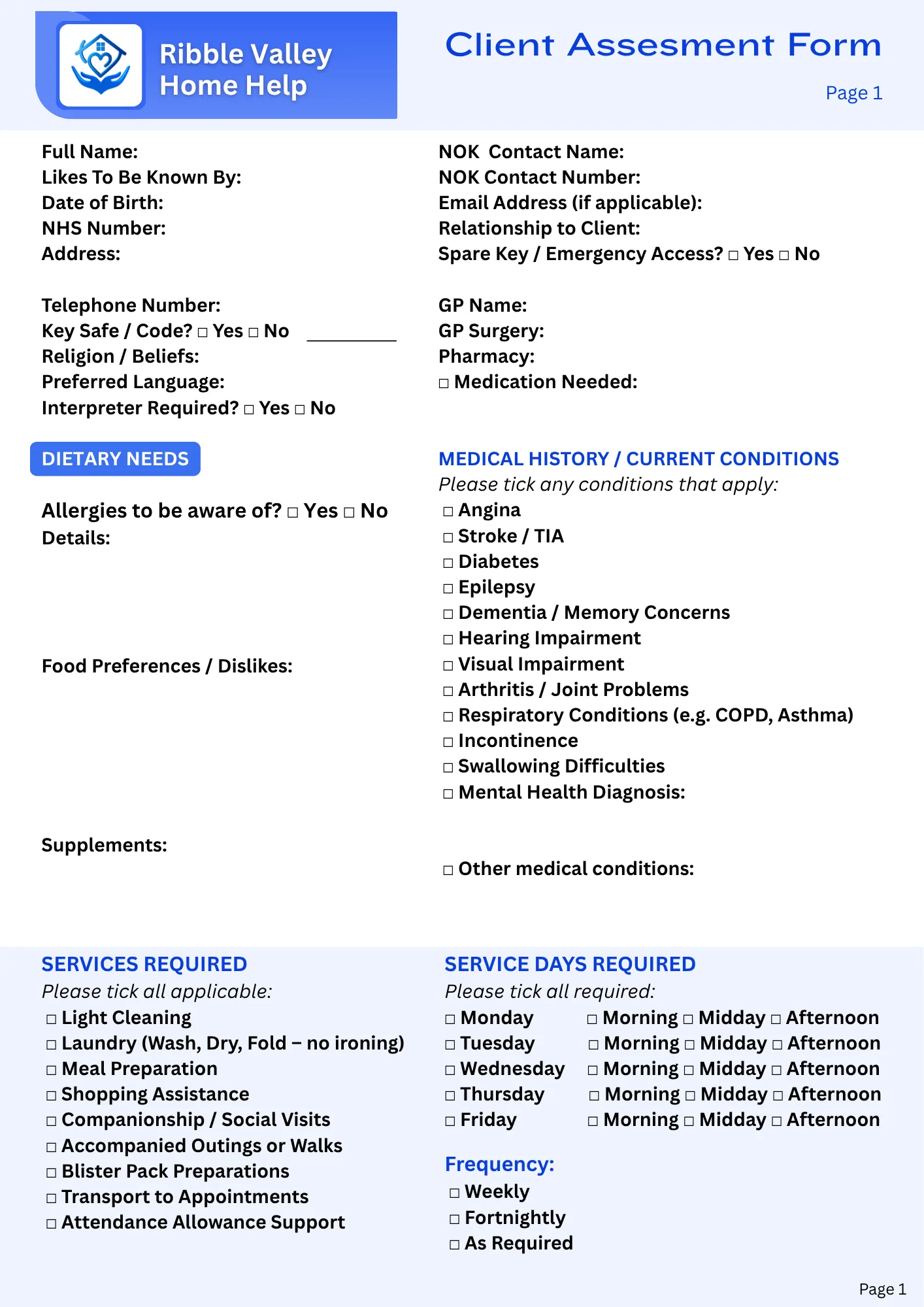 rvhh client ass form 1