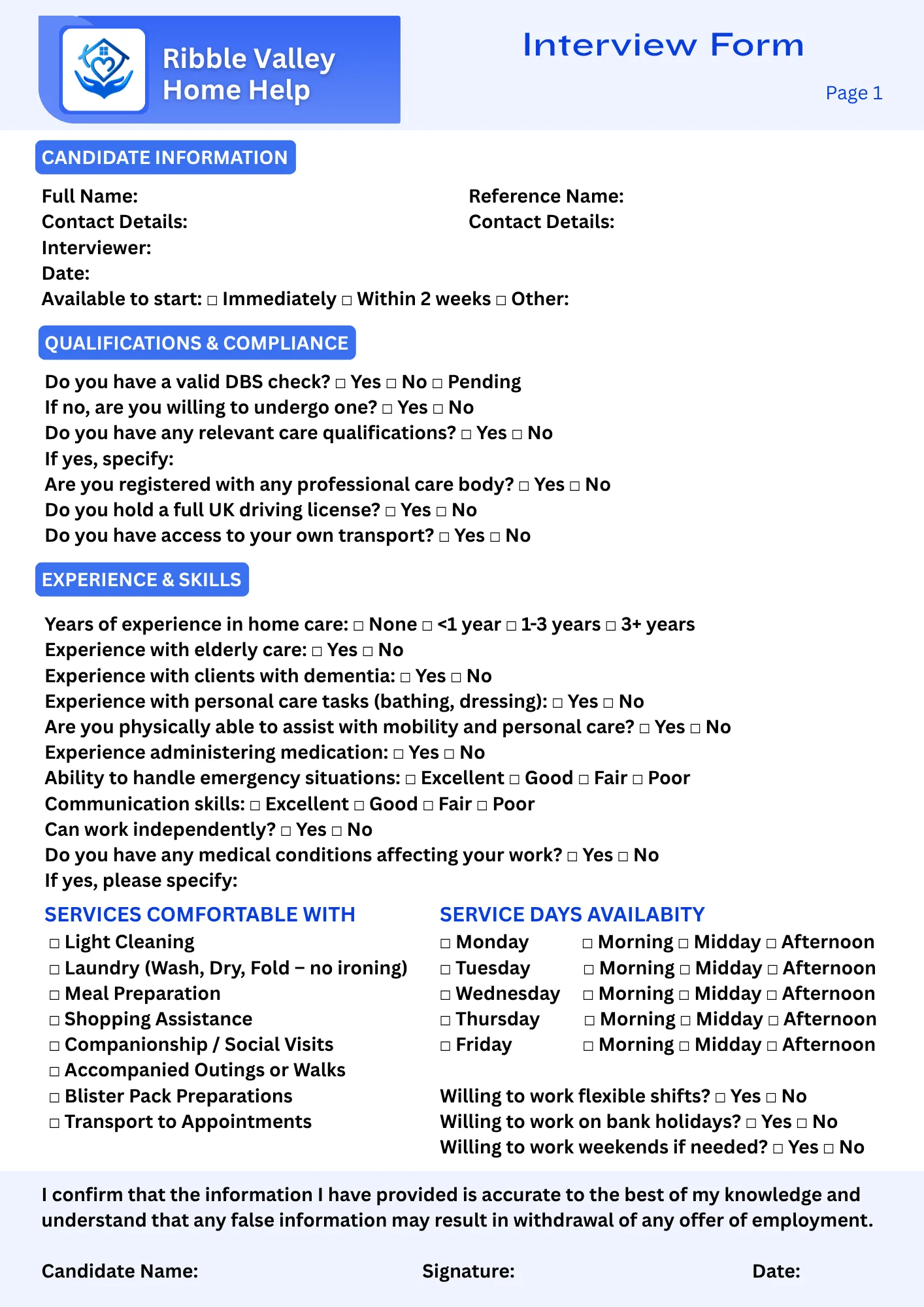 rvhh interview form 1